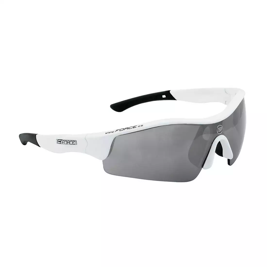 FORCE RACE Okulary rowerowe / sportowe białe 90932 wymienne szkła