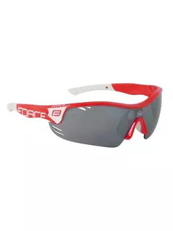 FORCE RACE PRO okulary rowerowe/sportowe czerwone  