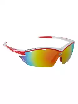 FORCE RON Okulary rowerowe / sportowe biało-czerwone 91011 wymienne szkła