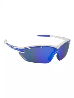 FORCE RON Okulary sportowe / rowerowe biało-niebieskie 91010 wymienne szkła