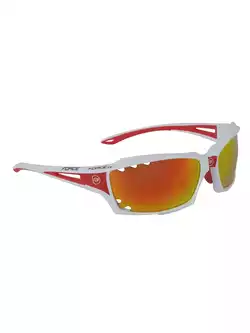 FORCE VISION Okulary rowerowe / sportowe biało-czerwone 90971 wymienne szkła
