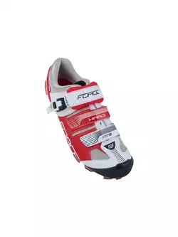 FORCE buty rowerowe MTB HARD 94062 biało-czerwone