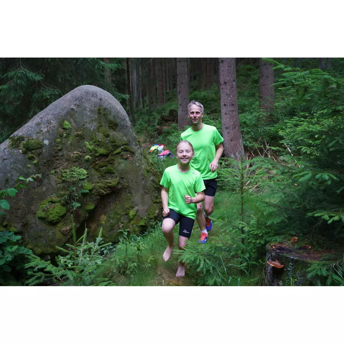 ROGELLI RUN PROMOTION męska koszulka sportowa z krótkim rękawem, fluor-zielona