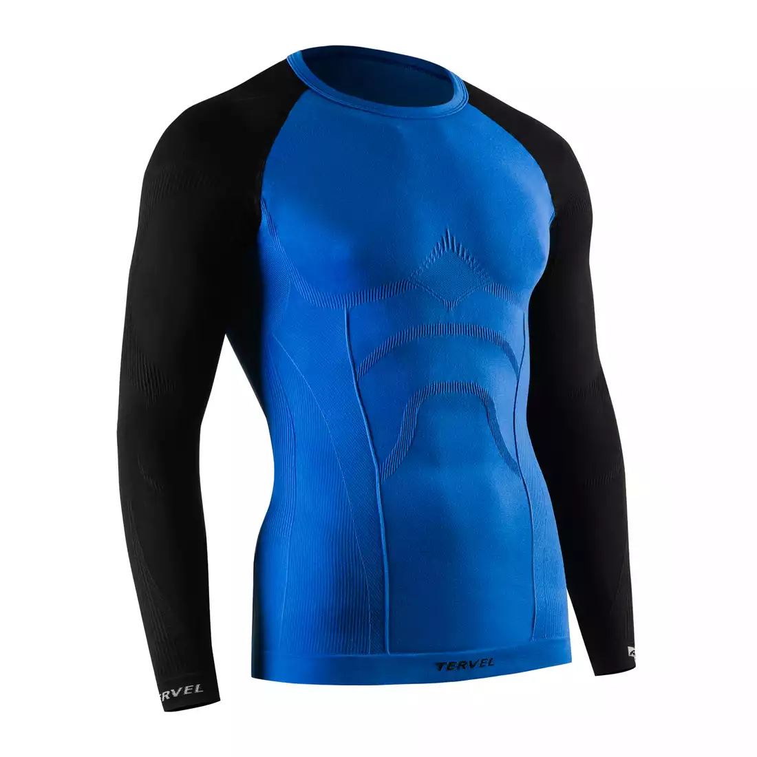 TERVEL COMFORTLINE 1002 - męska koszulka termoaktywna, długi rękaw, kolor: Niebieski-czarny