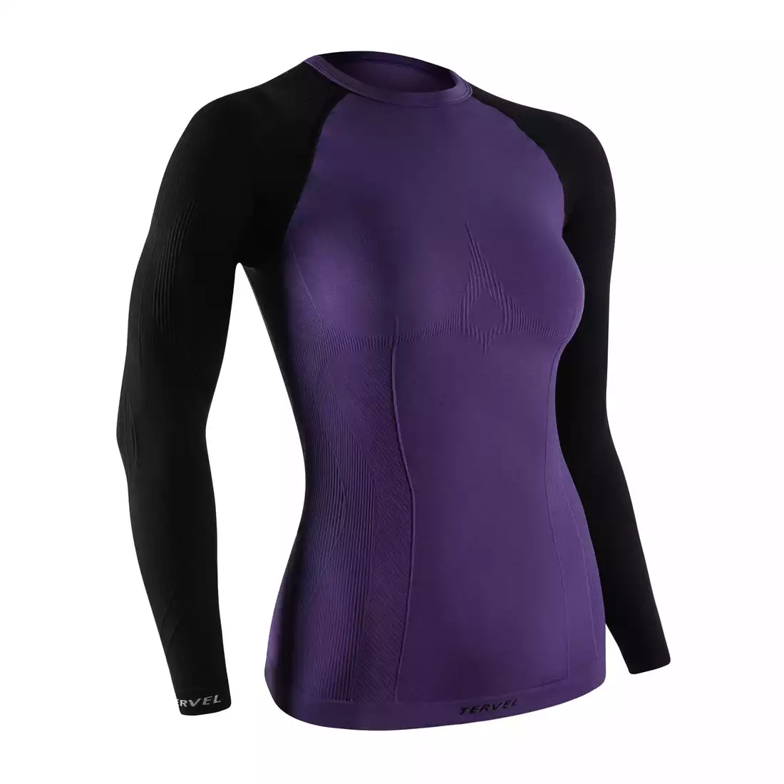 TERVEL COMFORTLINE 2002 - damska koszulka termoaktywna, długi rękaw, kolor: Fiolet (lila)-czarny
