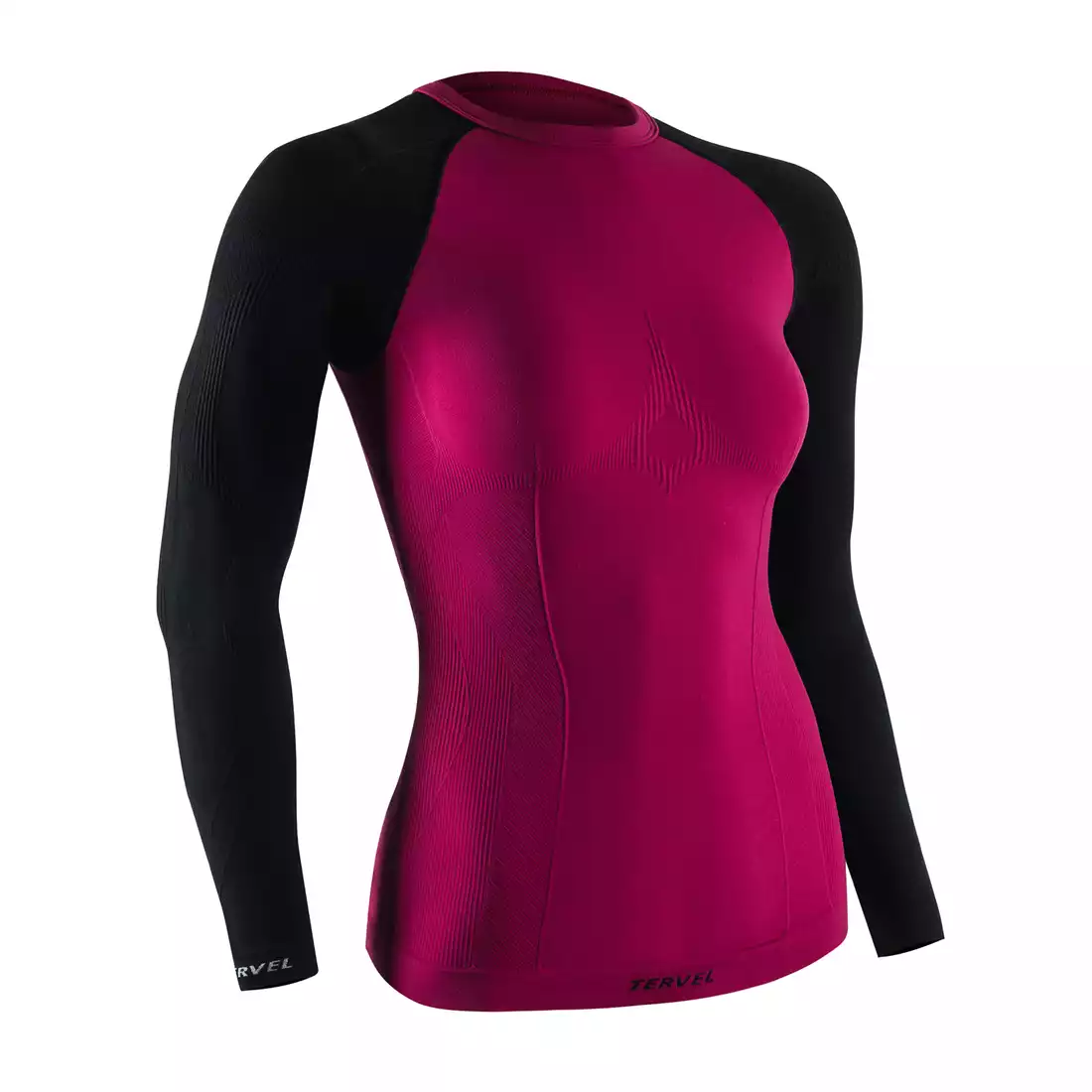 TERVEL COMFORTLINE 2002 - damska koszulka termoaktywna, długi rękaw, kolor: Róż (carmine)-czarny