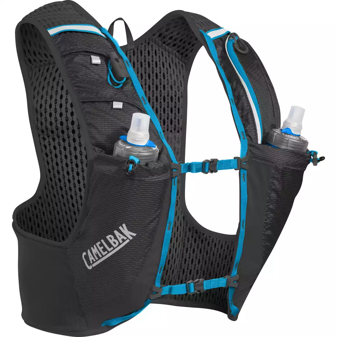 Camelbak plecak / kamizelka do biegania z bidonami Ultra Pro Vest 34oz/ 1L Quick Stow Flask Black/Atomic Blue
