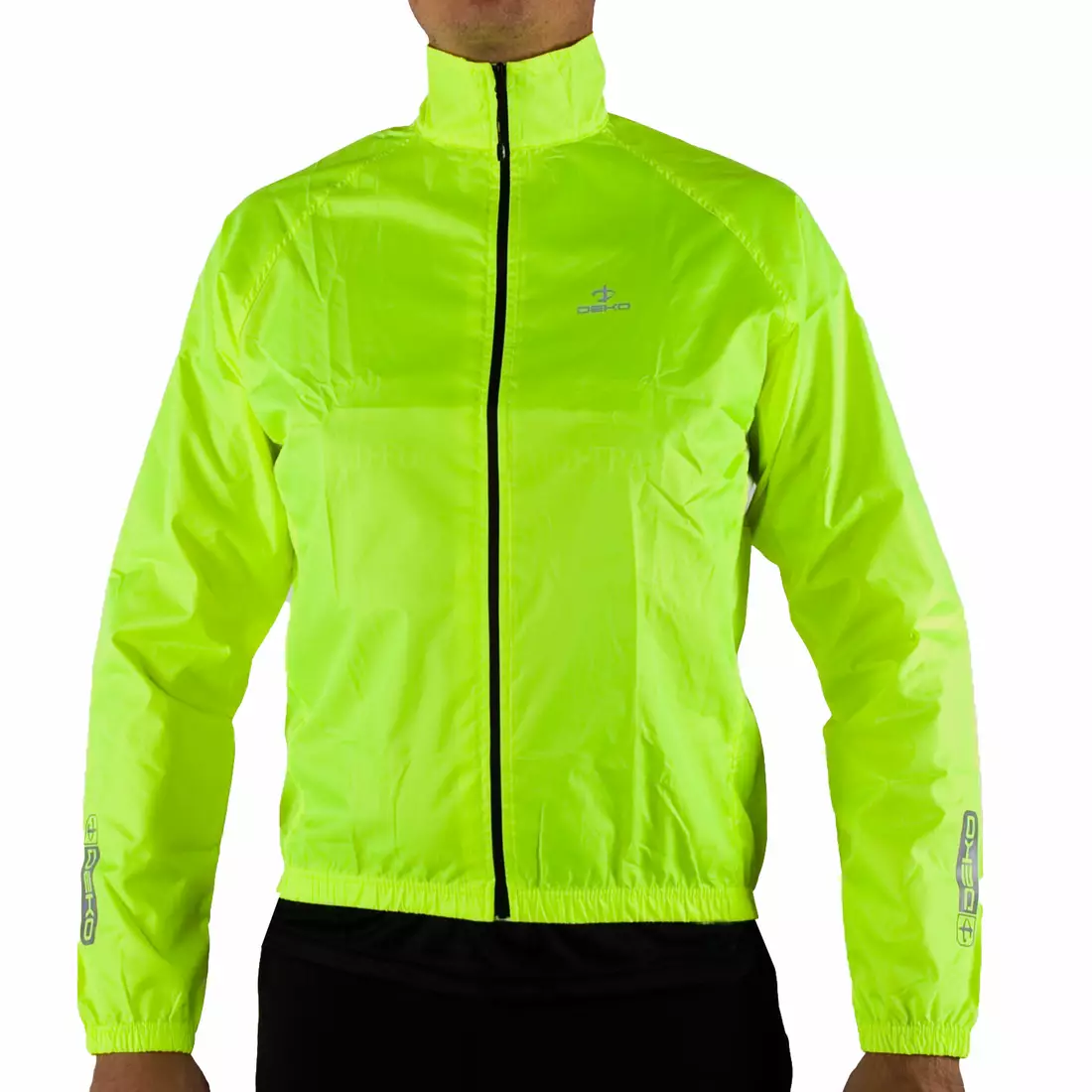 DEKO RAIN 2 lekka kurtka przeciwdeszczowa rowerowa, fluor
