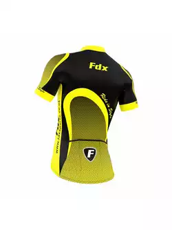 FDX 1010 letni zestaw rowerowy koszulka + spodenki na szelce czarno-żółty