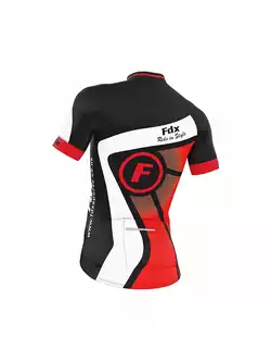 FDX 1020 letni zestaw rowerowy koszulka + spodenki na szelce czarno-czerwony