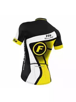 FDX 1020 letni zestaw rowerowy koszulka + spodenki na szelce czarno-żółte