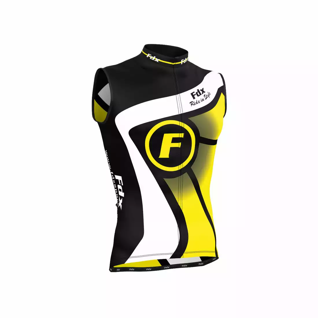 FDX 1020 męska koszulka rowerowa bez rękawków czarno-żółta