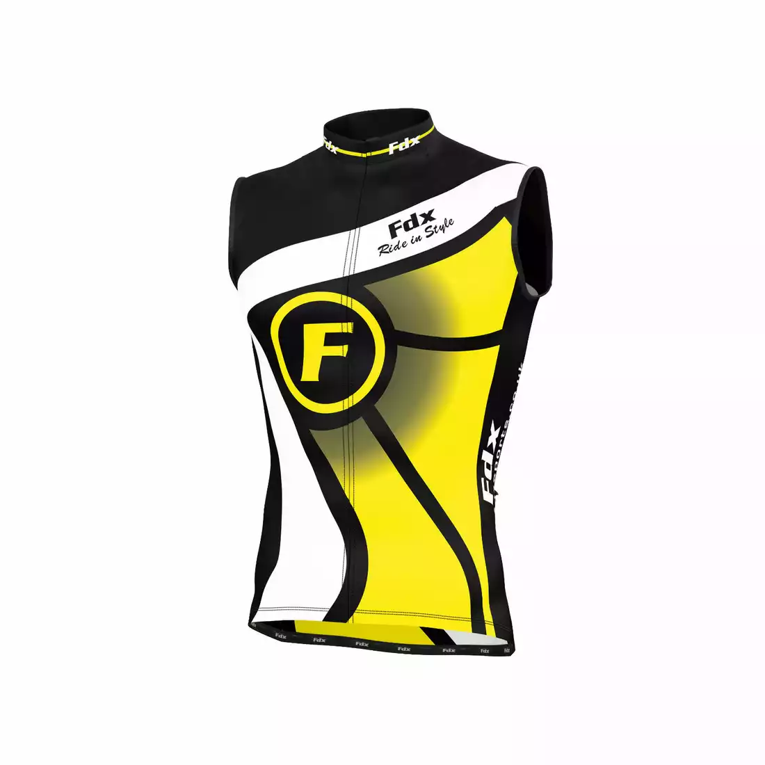 FDX 1020 męska koszulka rowerowa bez rękawków czarno-żółta