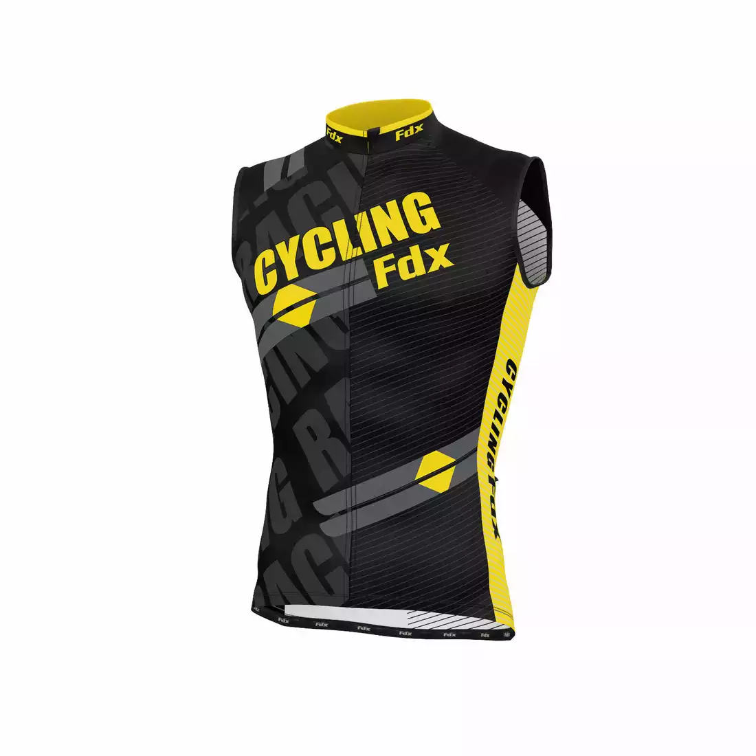 FDX 1050 męska koszulka rowerowa bez rękawków czarno-żółta