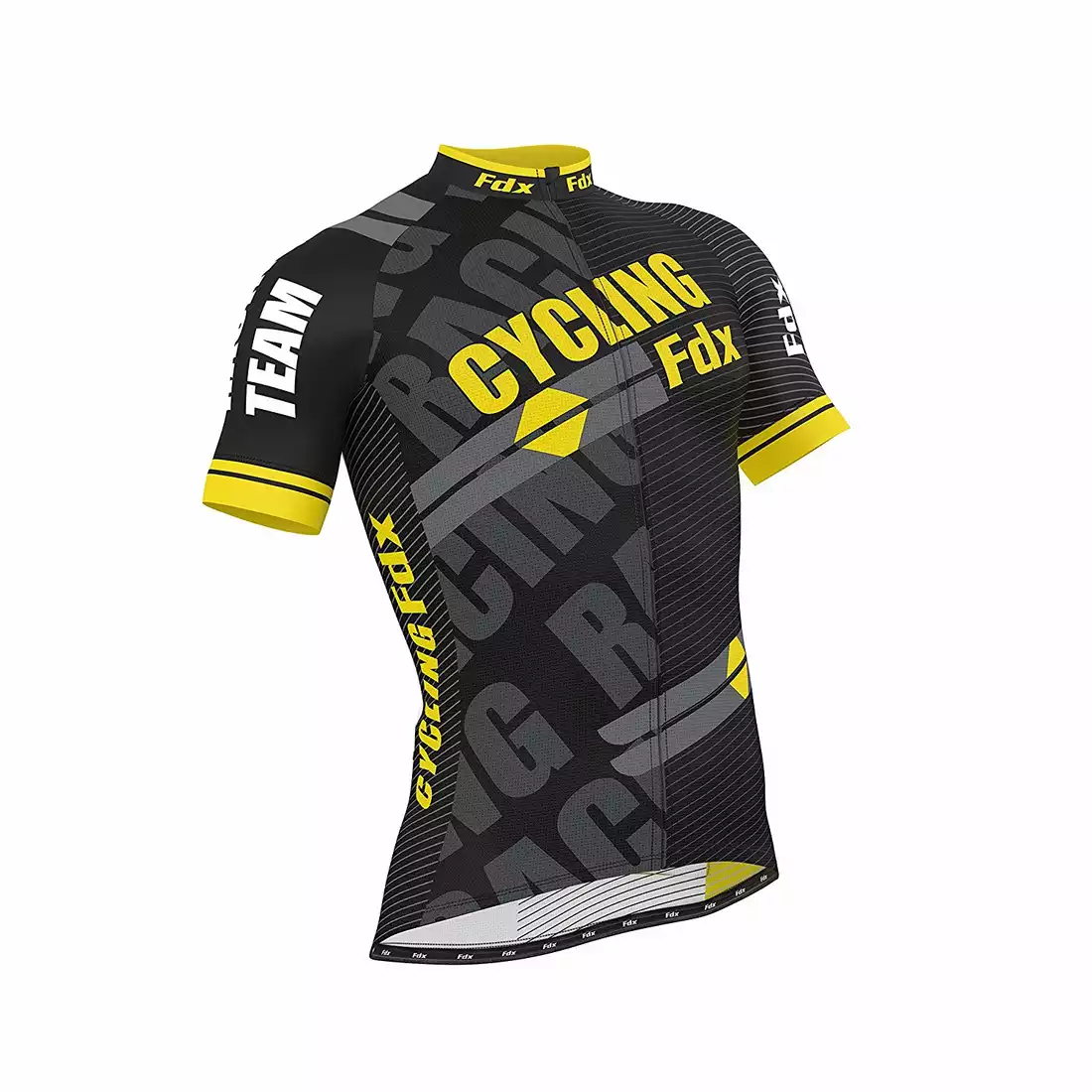 FDX 1050 męska koszulka rowerowa czarno-żółta 