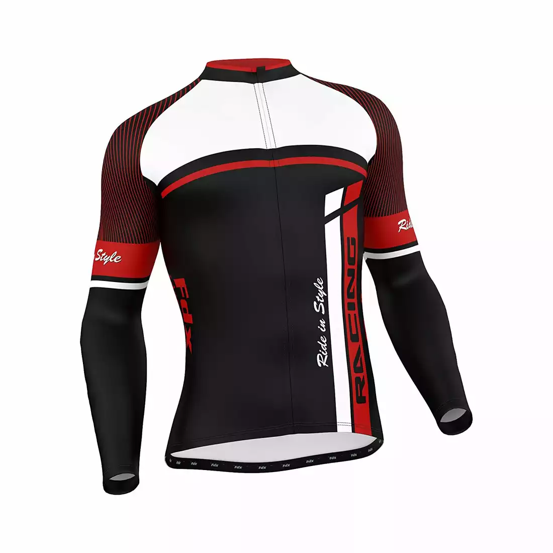 FDX 1220 męska bluza rowerowa czarno-czerwona