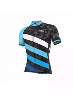 FDX 1260 męska koszulka rowerowa K/R czarno-niebiesko-biała