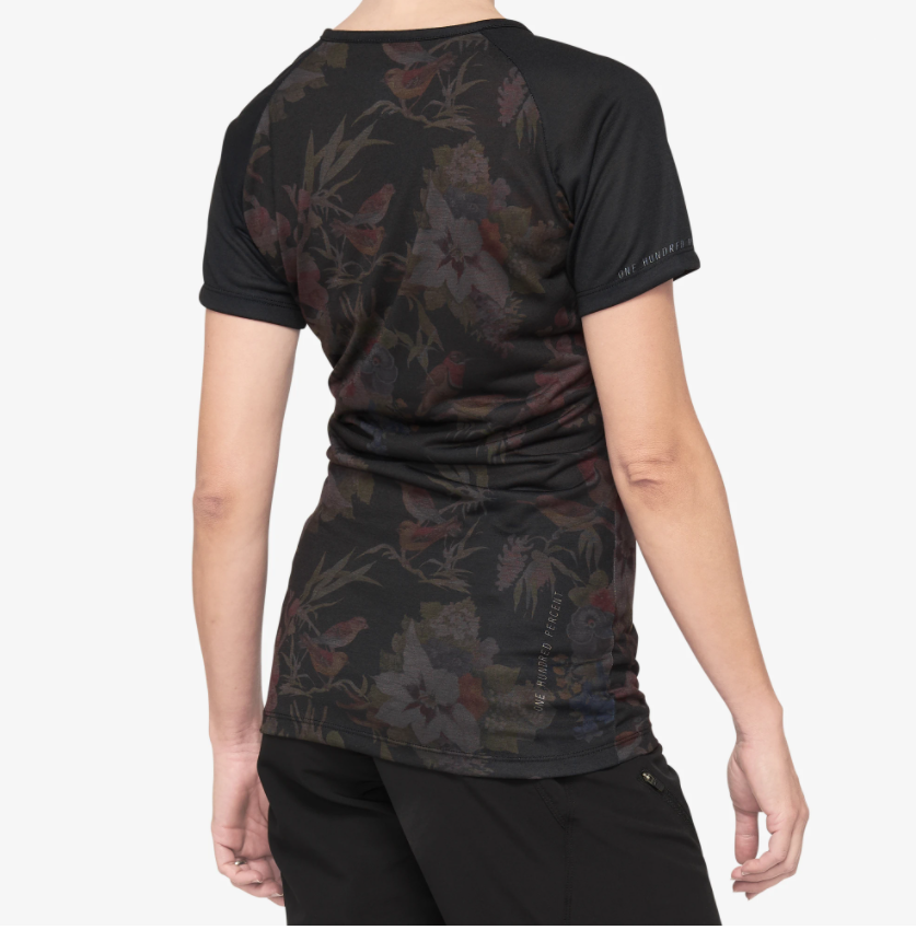 100% damska koszulka sportowa airmatic black floral - Rozmiar: M